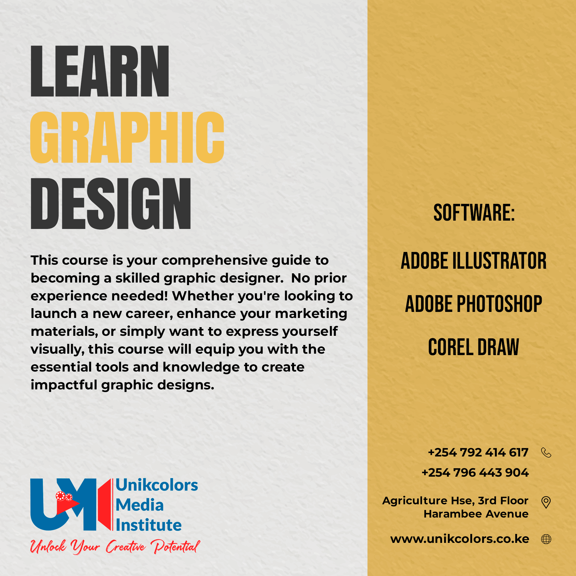 COMPUTER COURSES - GRAPHIC DESIGN, DIGITAL MARKETING, WEB DEVELOPMENT, COMPUTER PACKAGES